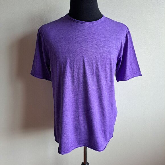 NEW Gionfriddo Men's Italian 100% Cotton Crew Neck Purple T-shirt Size L - Picture 1 of 13